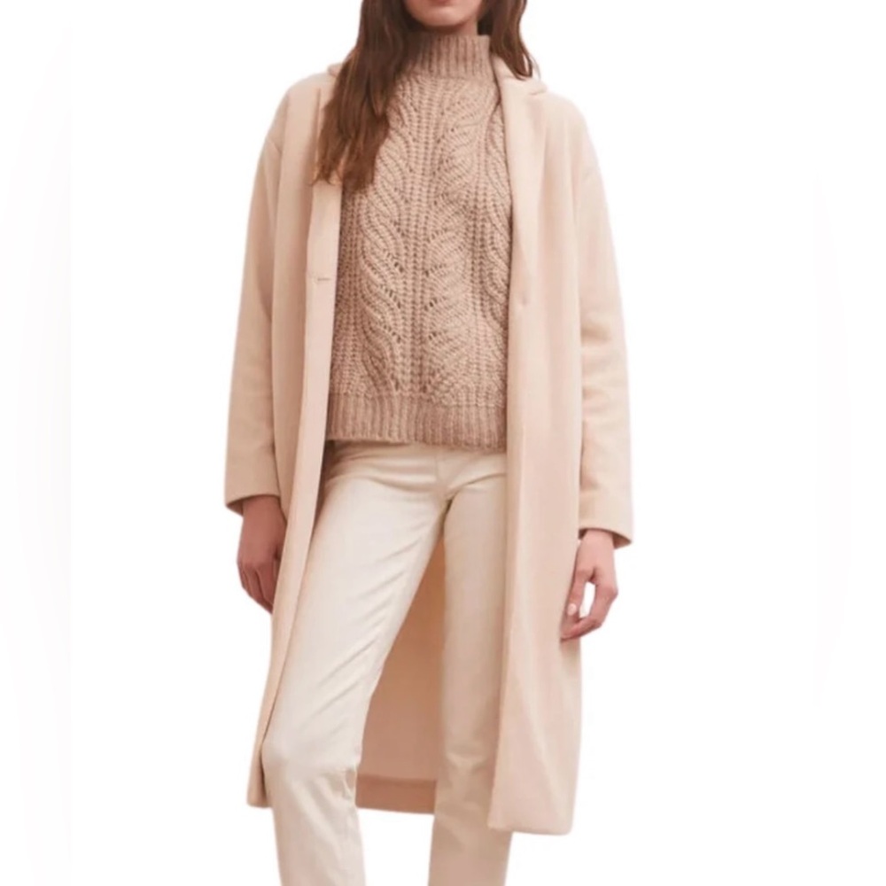 Z Supply Mason Knit Coat Small Oatmeal Heather